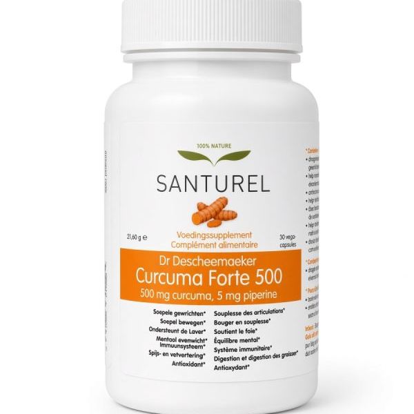 Curcuma Forte 500: 500 mg de curcuminoïdes + 5 mg de pipérine par gélule